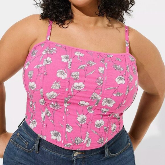 Torrid Challis Corset Crop Top size 0x - Picture 1 of 5